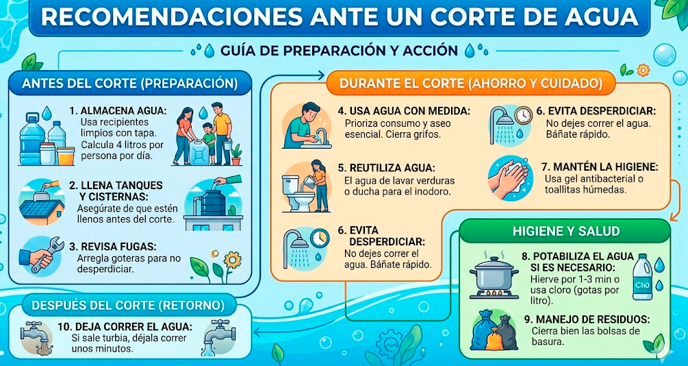 Consejos por el corte de agua.