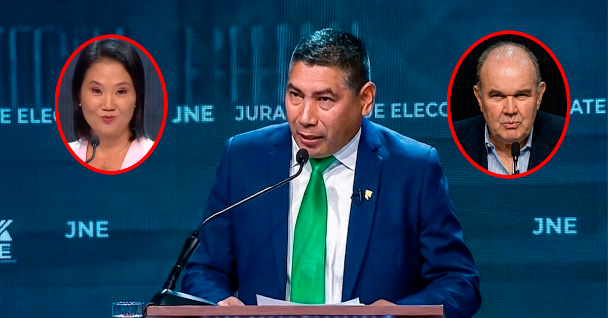 Charlie Carrasco llama "lacras" a Keiko Fujimori y Rafael López Aliaga en debate presidencial
