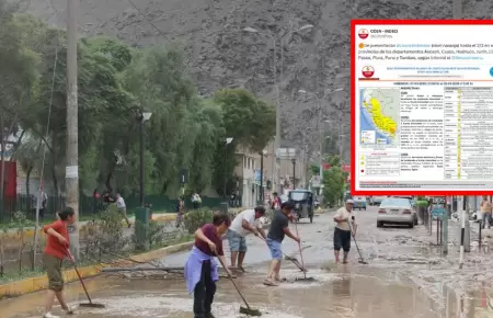 Regiones en alerta naranja por lluvias inform� SENAMHI