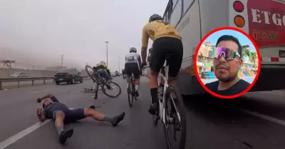 La c�mara de otro ciclista permiti� ver el accidente.