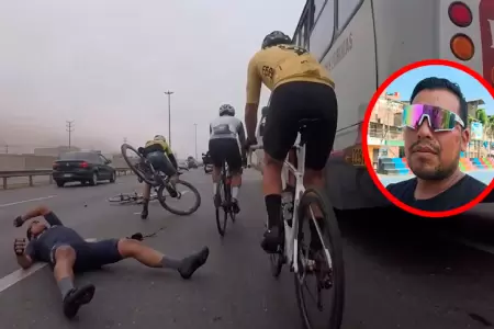 La c�mara de otro ciclista permiti� ver el accidente.
