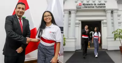 Ni�a de 12 a�os se convierte en ministra de Justicia por un d�a.