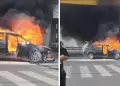 Auto se incendia en avenida Universitaria: Conductor habr�a utilizado GLP en vez de GNV