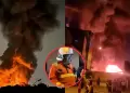 Bomberos logran controlar gigantesco incendio en almac�n de colchones: Dos personas resultaron afectadas