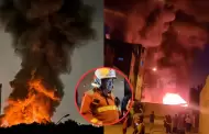 Bomberos logran controlar gigantesco incendio en almac�n de Comas: Dos personas resultaron afectadas