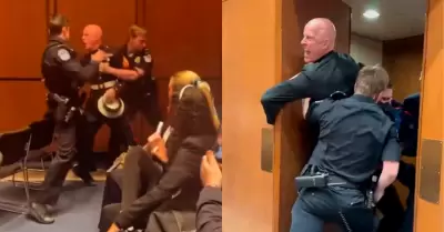 Veterano fue sacado a la fuerza del lugar y denunci� lesi�n en su mano