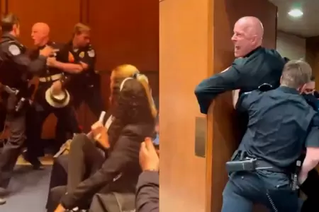 Veterano fue sacado a la fuerza del lugar y denunci� lesi�n en su mano