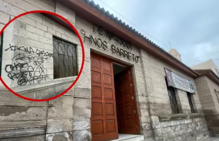 Colegio Hermanos Barreto con grafitis ante inicio de a�o escolar