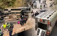 Tragedia tras volcadura de bus escolar: Reportan al menos cinco fallecidos y m�s de 40 heridos