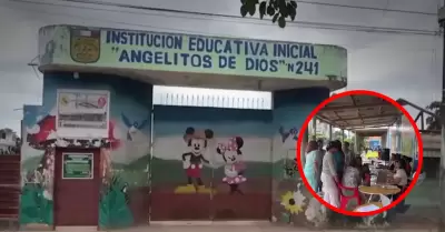 Profesoras de colegio inicial trabajan en la calle en Pucallpa