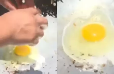 Vecina de VMT fr�e un huevo en plena calle