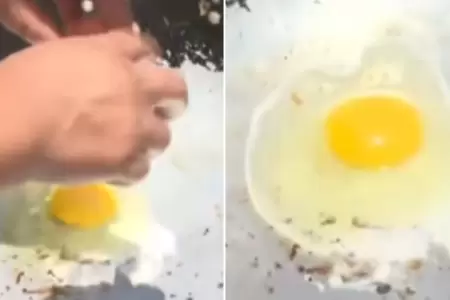 Vecina de VMT fr�e un huevo en plena calle