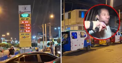 M�s de 100 mototaxistas hacen colas en VES