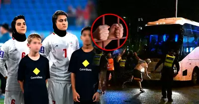 Manifestantes intentaron frenar el bus tras advertir se�ales de auxilio de las j