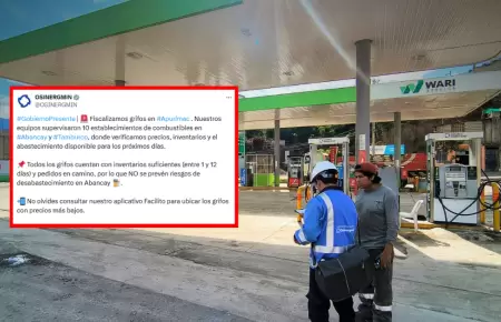 Osinergmin asegura abastecimiento de combustibles en Abancay