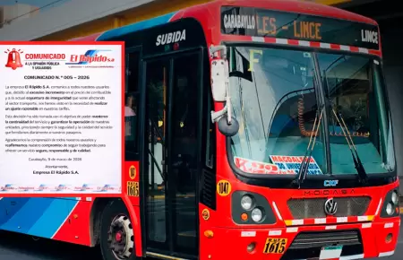 El R�pido sube pasajes ante alza de precios de combustibles