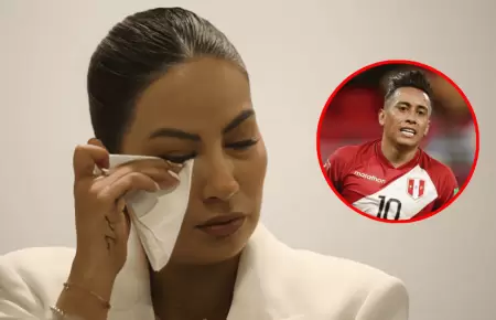 Pamela L�pez rompi� en llanto tras pedirle a Cueva que vea a sus hijos