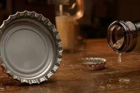 Detalle de la tapa de cerveza.