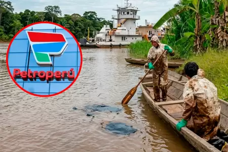 Las manchas de petr�leo en el r�o Mara��n ponen en riesgo la vida de las comunid