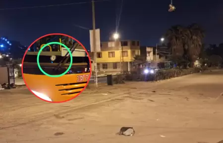 Bus de transporte p�blico fue atacado a balazos en Comas