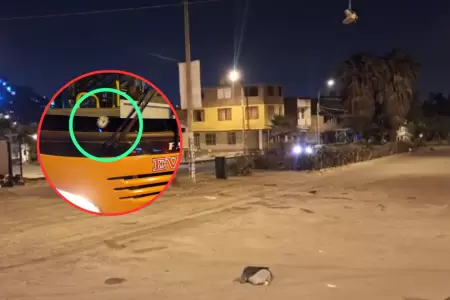Bus de transporte p�blico fue atacado a balazos en Comas