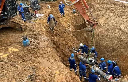 Trabajos de reparaci�n de ductos de TGP en Megantoni