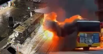 Incendio de autob�s en Suiza.