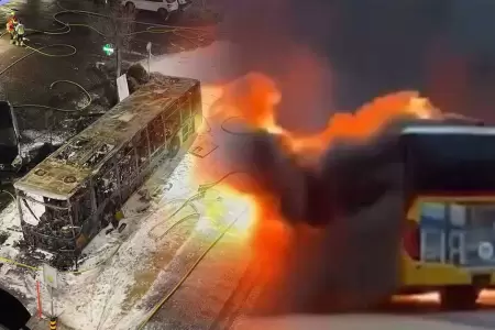 Incendio de autob�s en Suiza.