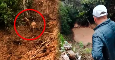 Solo dos personas lograron salir y salvarse de ser enterradas.