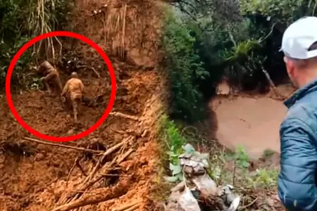 Solo dos personas lograron salir y salvarse de ser enterradas.