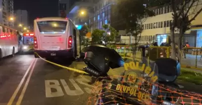 Hombre muere tras ser atropellado por bus del Corredor Morado