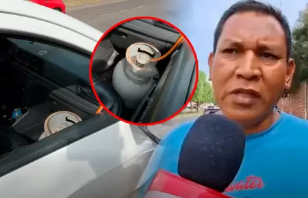 Taxista us� particular m�todo improvisado para abastecerse de combustible.