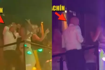 Carlos Alc�ntara es captado bailando cari�osamente con jovencita