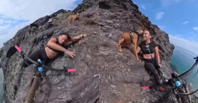 Influencer casi muere al caer de un precipicio