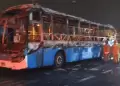 Falleci� chofer de bus de 'Los Chinos' que fue incendiado en El Agustino por extorsionadores