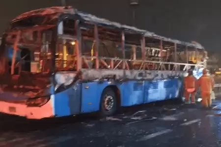 Falleci� chofer de bus de 'Los Chinos' que fue incendiado en El Agustino