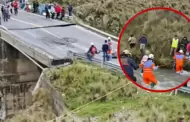Insólito: Más de 100 pasajeros fueron rescatadas tras colapso de puente Sahuay en Áncash
