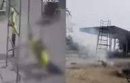 �Tragedia! Dos obreros mueren electrocutados al chocar un andamio con cables de alta tensi�n