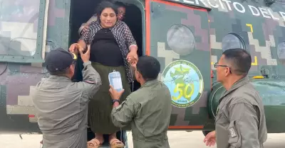 Gestante en Piura fue rescatada en helic�ptero tras quedar aislada por lluvias.