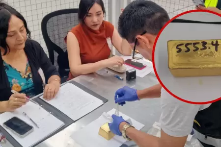 Barra de oro con valor de m�s de 2 millones de soles intervenida