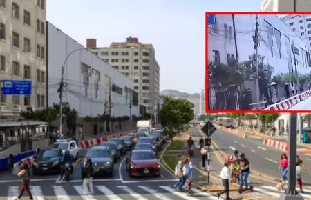 Cierre de avenida Tacna en Centro de Lima tras riesgo de ca�da de poste.