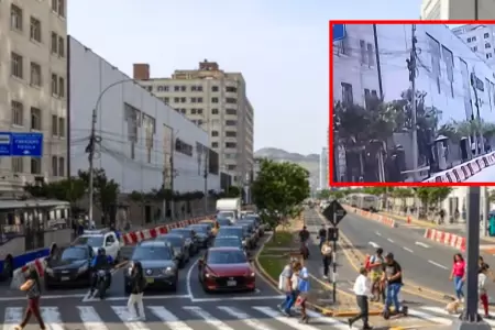Cierre de avenida Tacna en Centro de Lima tras riesgo de ca�da de poste.