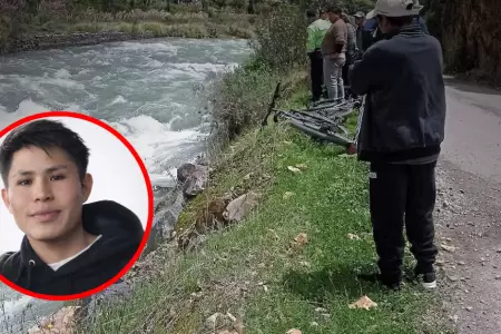 Buscan a joven de 20 a�os que fue arrastrado por el r�o Llapay en Yauyos