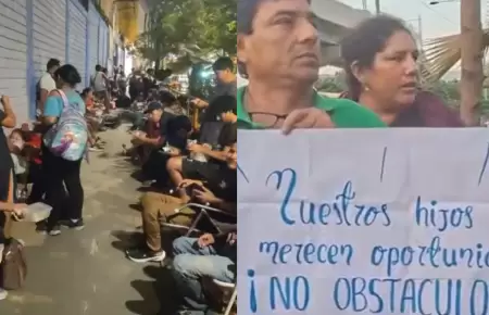 Padres pasan la noche afuera de colegio en San Juan de Lurigancho