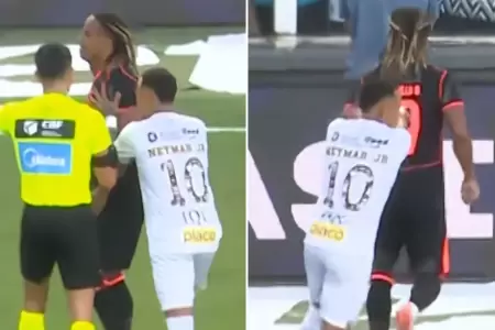 Neymar empuja a Andr� Carrillo