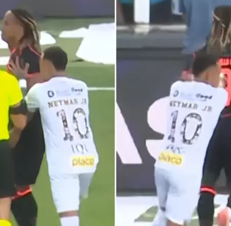 Neymar empuja a Andr� Carrillo