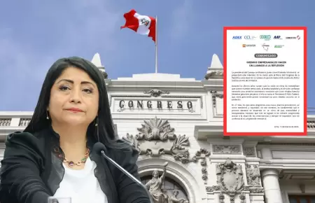 Gremios empresariales piden al Congreso dar voto de
confianza al Gabinete Mira