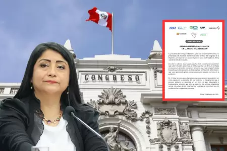 Gremios empresariales piden al Congreso dar voto de
confianza al Gabinete Mira