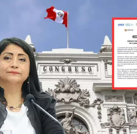 Gremios empresariales piden al Congreso dar voto de
confianza al Gabinete Mira