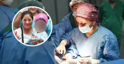 M�dicos del INSN salvan vida a ni�o con tumor de dos kilos en el h�gado.